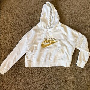 Nike Cream Hoodie with Subtle Gold Accents